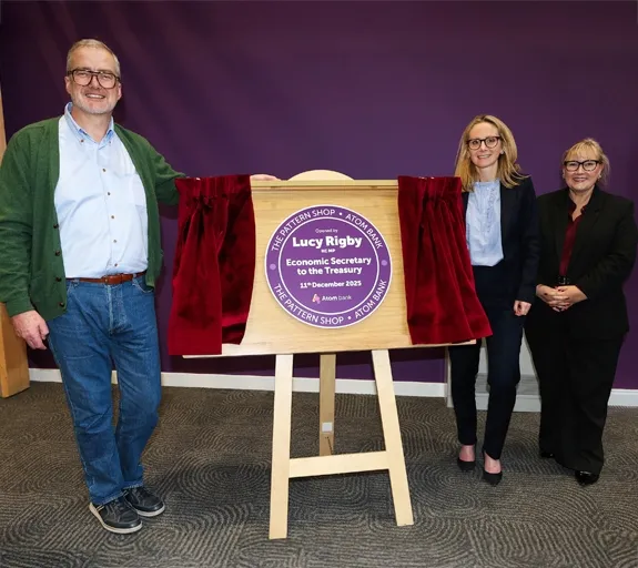 Lucy Rigby opening Atom's Headquarters