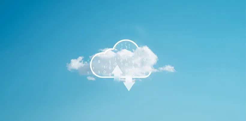 A cloud inbetween the cloud computing icon