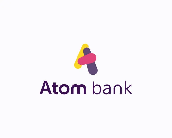 The Atom icon stacked vertically on top of the words
