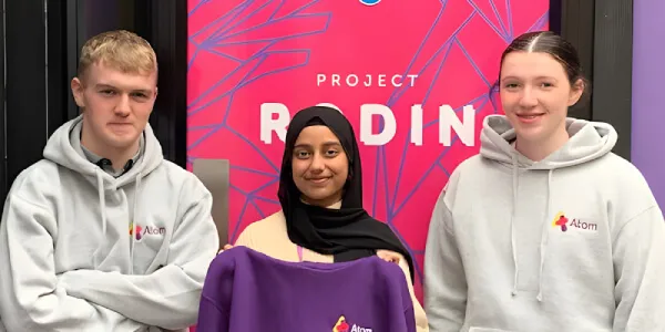 EY interns visiting Atom bank office