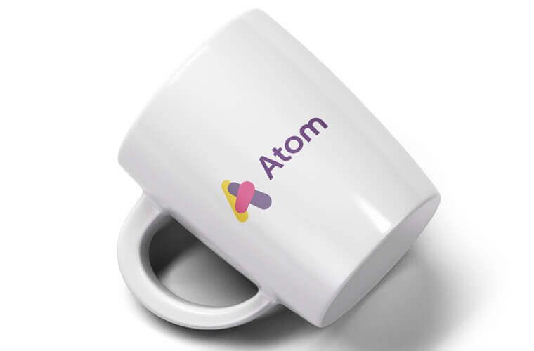 Atom bank logos
