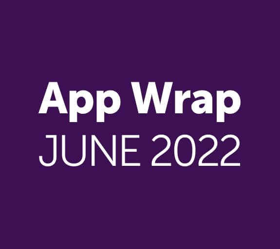 Atom bank 1 year Fixed Saver account page on a phone with a banner overlayed with the blog title App Wrap June 2022