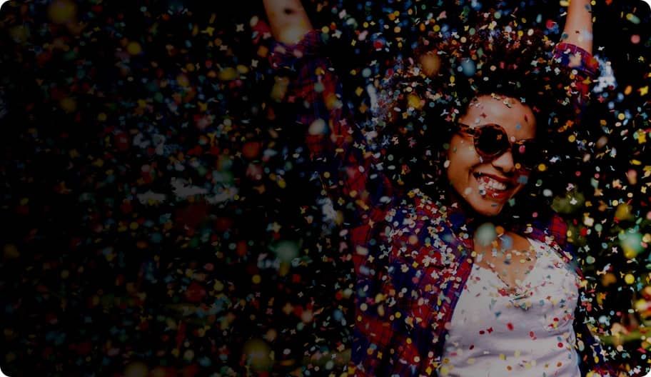 girl in confetti