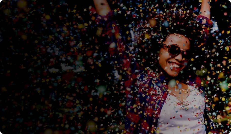 girl in confetti