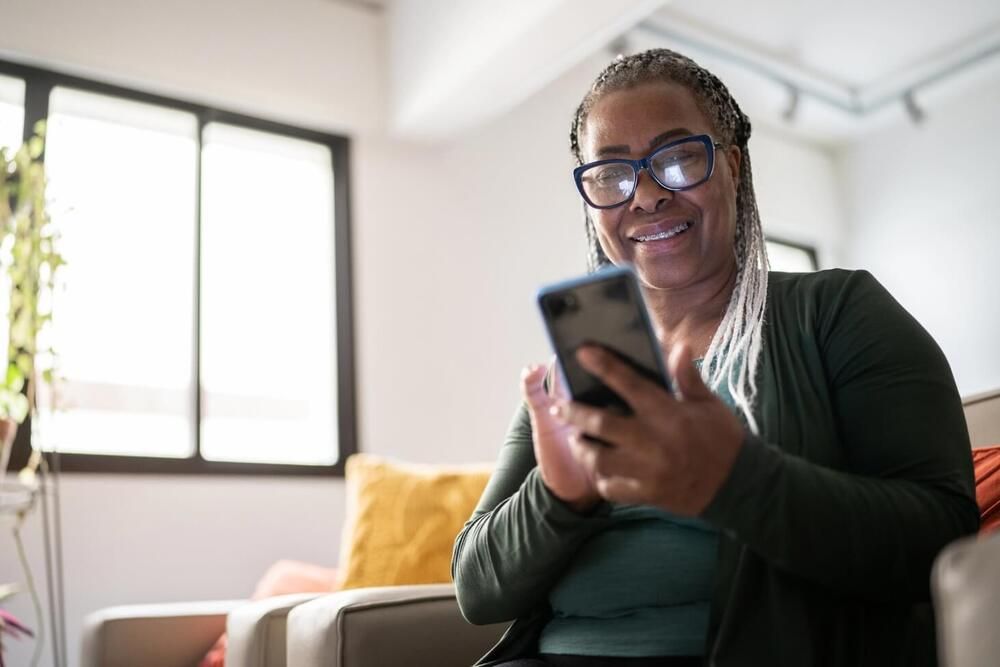 Person looking at smartphone