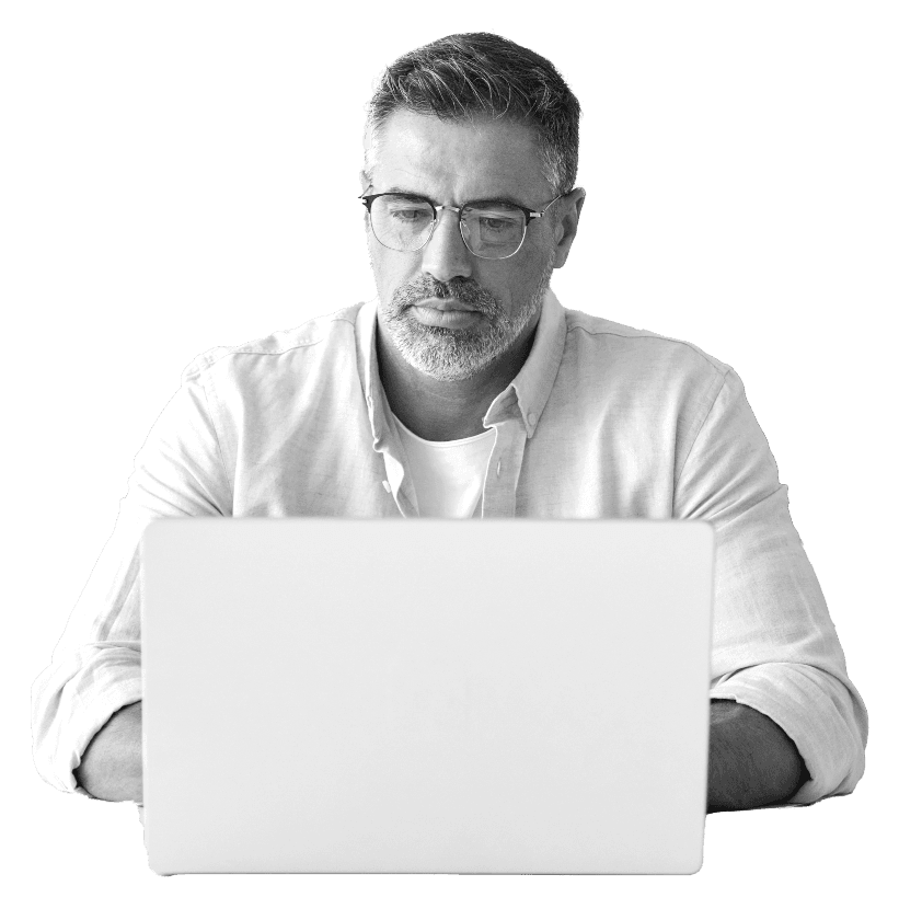 Man looking at laptop