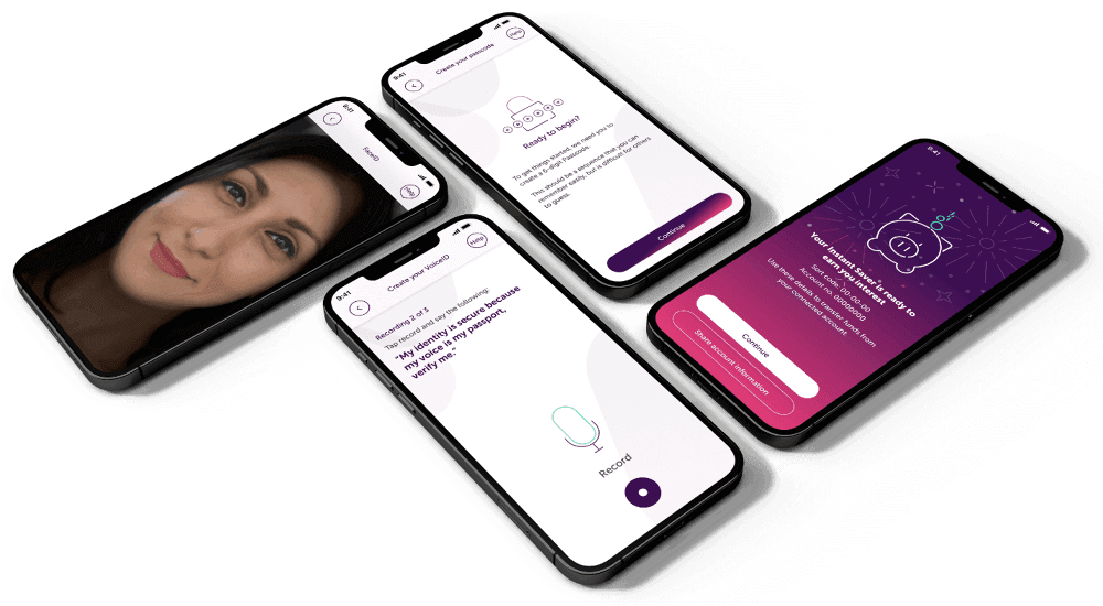 phones displaying biometrics