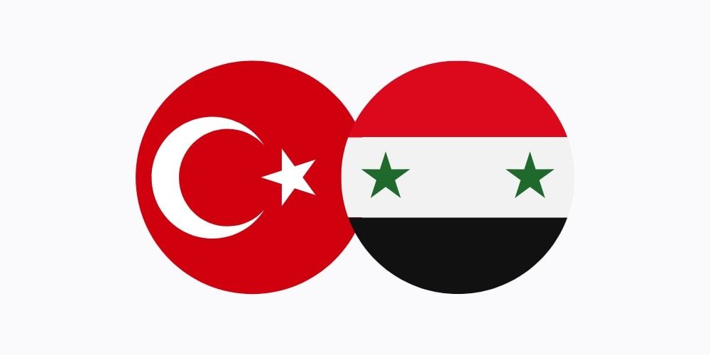Turkiye and Syria flags