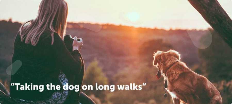 Taking the dog on long walks